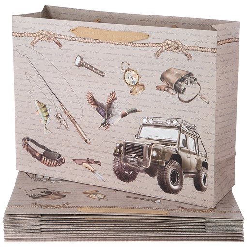 Комплект бумажных пакетов из 10  шт 46,5*35*14,5 см - фото 295258