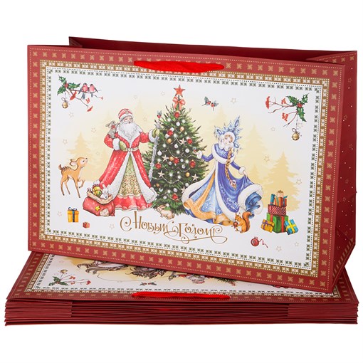 Комплект бумажных пакетов из 10  шт 60*40*23 см - фото 295261