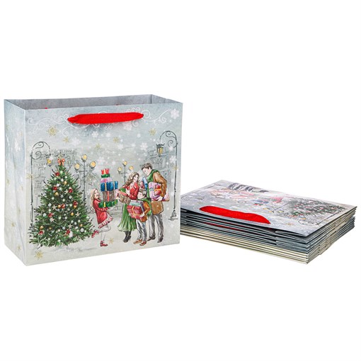 Комплект бумажных пакетов из 10  шт 30*27*12 см - фото 295267