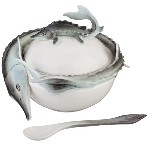 Икорница с ложечкой H=11 см - фото 295995