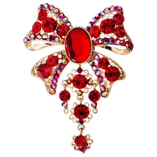 Бант с красными камнями - фото 296776