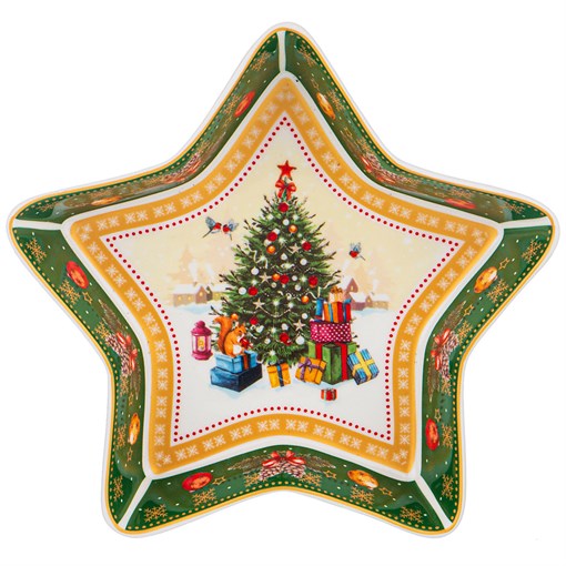 Блюдо-звезда lefard "Елка" 17,5х17,5х3,5 см зеленое - фото 300051