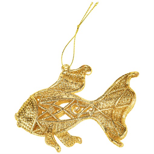 Декоративная подвеска "Рыбка" коллекция "red&gold"11*7 см мал.уп=80 шт - фото 300770