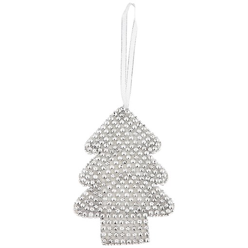 Подвеска"елочка в стразах " цвет: silver L=14,5 см - фото 301253