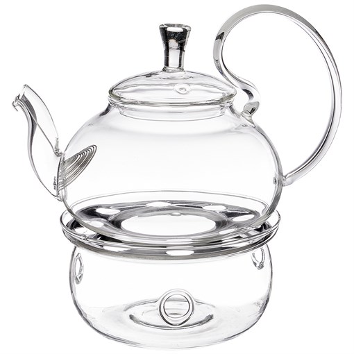 Чайник заварочный agness с фильтром из нжс и стекл. подставкой для подогрева 600 мл - фото 301680