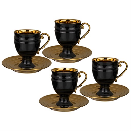 Чайный набор lefard на 4 персоны 8 пр. 250 мл черный - фото 302337