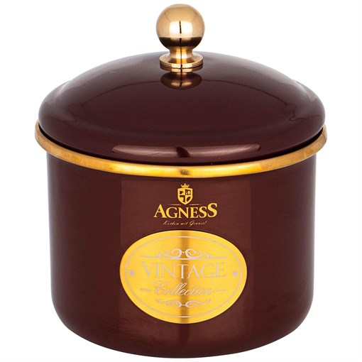 Банка для сыпучих продуктов agness, эмалированная, серия тюдор12 х 9 см / 1,0л - фото 304313