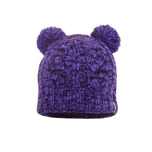 Детская водонепроницаемая шапка DexShell DH572 с помпонами фиолетовая - фото 309016