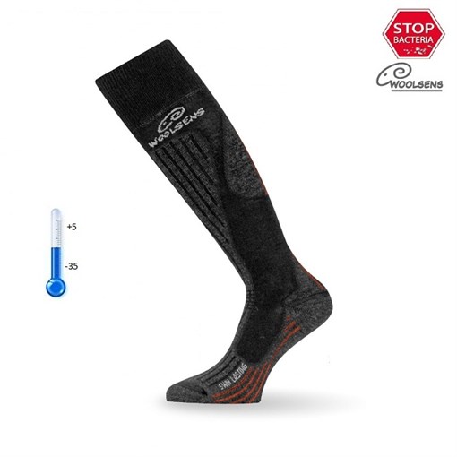 Носки Lasting SWH 906, wool+polyamide, серые с рисунком, размер L (SWH906-L) - фото 309103