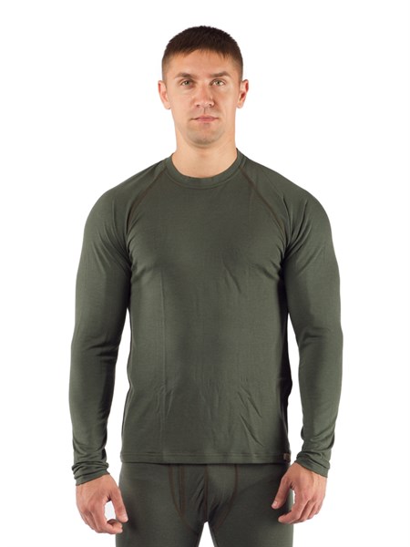 Футболка  мужская Atar/ дл. рукав/ шерсть 160/ зеленый / M - фото 309165