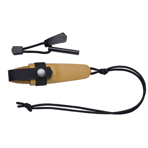 Нож Morakniv Eldris, нержавеющая сталь, цвет желтый, ножны, шнурок, огниво, 13523 - фото 309445