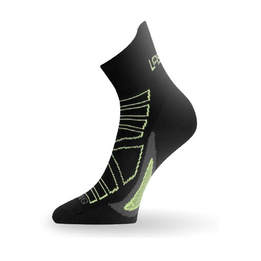Носки Lasting RPC 906, microfiber+polypropylene, черный с серой подошвой и зеленой полоской, размер - фото 309529