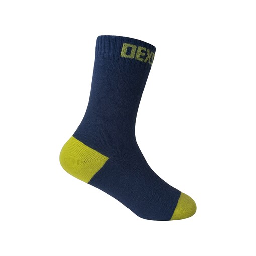 Водонепроницаемые носки детские DexShell Ultra Thin Children Socks L (20-22 см), черный/желтый - фото 309546
