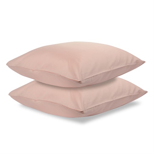 Набор из двух наволочек из сатина цвета пыльной розы из коллекции essential, 70х70 см - фото 312489