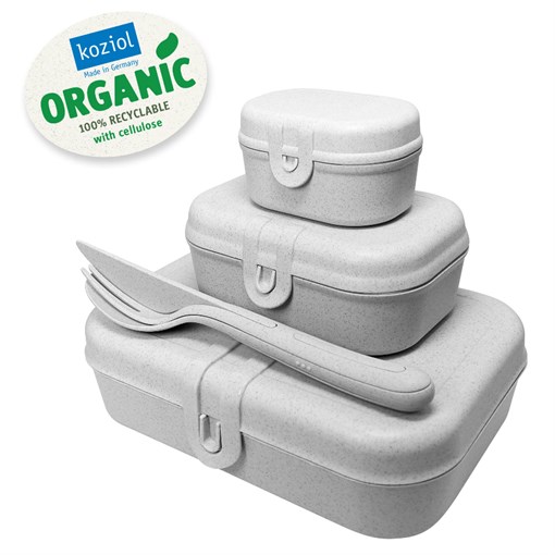 Набор ланч-боксов и столовых приборов pascal, organic, серый, 3 шт. - фото 313866