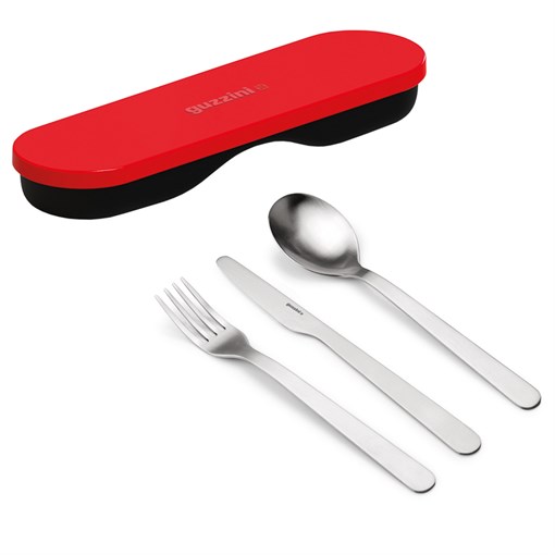 Набор столовых приборов в футляре on the go, красный, 3 шт. - фото 314203