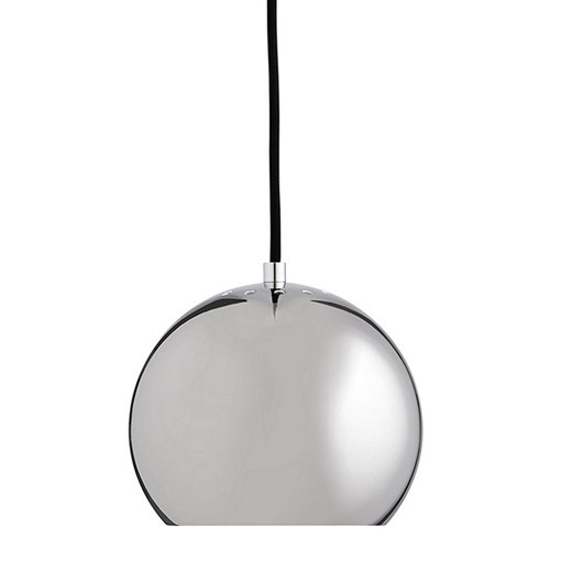 Лампа подвесная ball, хром в глянце, черный шнур - фото 315170