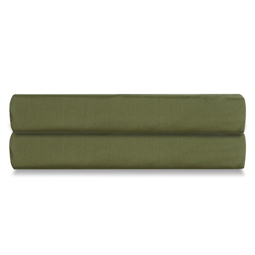 Простыня на резинке из сатина оливкового цвета из коллекции wild, 180х200х30 см - фото 316181