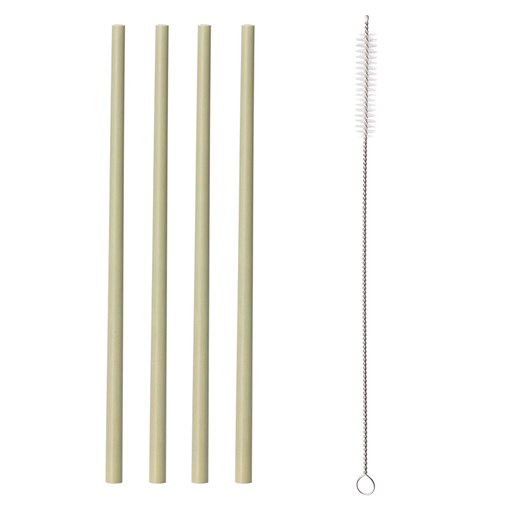 Набор из 4 соломинок из бамбука и щеточки colour - фото 316943