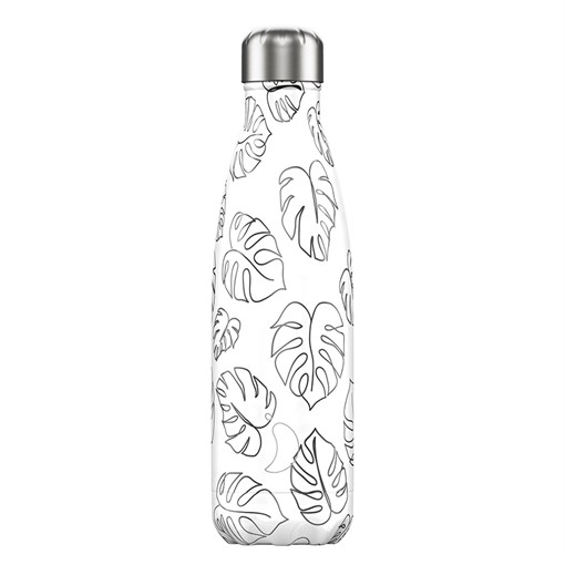 Термос chilly's bottles, line drawing, leaves, 500 мл - фото 317677