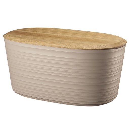 Хлебница с бамбуковой крышкой tierra, 10 л, бежево-розовая - фото 317932