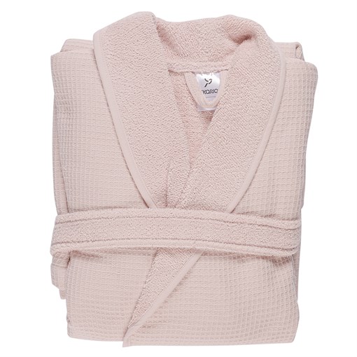 Халат банный из чесаного хлопка цвета пыльной розы из коллекции essential, l - фото 319628