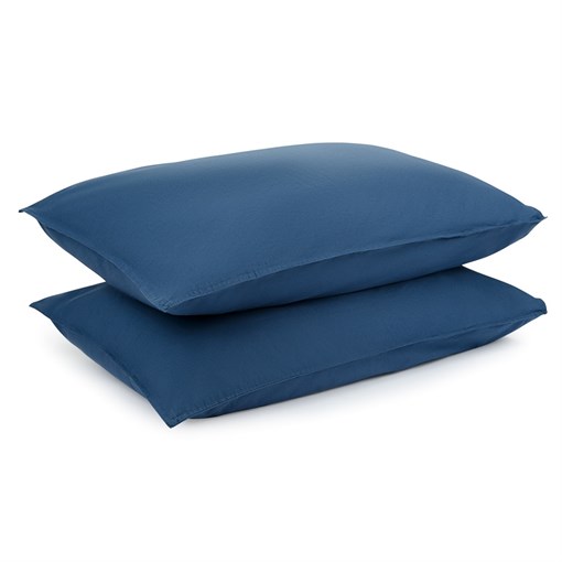 Набор из двух наволочек темно-синего цвета из органического стираного хлопка из коллекции essential, - фото 319783