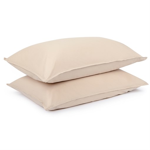 Набор из двух наволочек бежевого цвета из органического стираного хлопка из коллекции essential, 50х - фото 319817