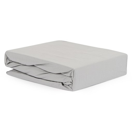 Простыня серого цвета из органического стираного хлопка из коллекции essential, 180х270 см - фото 319870
