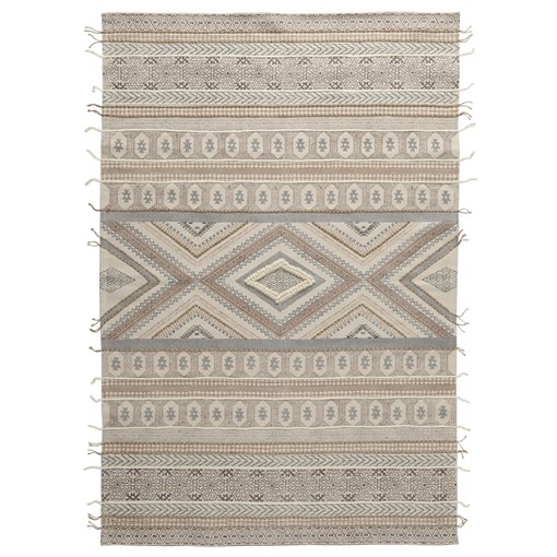 Ковер из хлопка, шерсти и джута с геометрическим орнаментом из коллекции ethnic, 120х180 см - фото 320052