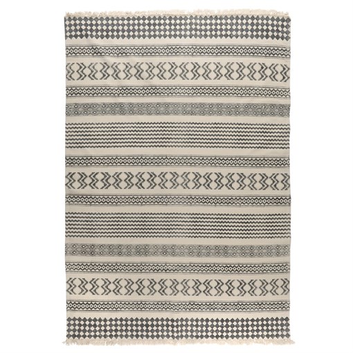 Ковер из хлопка с контрастным орнаментом и бахромой из коллекции ethnic, 70х160 см - фото 320081