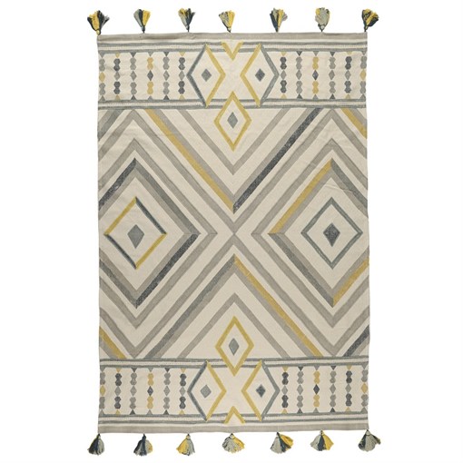 Ковер из хлопка с контрастным узором и кисточками из коллекции ethnic, 160х230 см - фото 320135