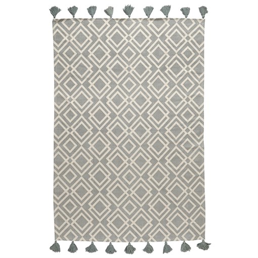 Ковер из хлопка с этническим узором Ромбы и кисточками из коллекции ethnic, 70х160 см - фото 320143