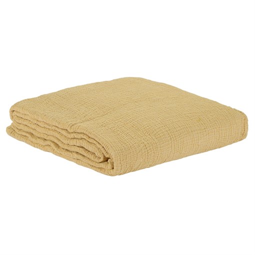 Покрывало из жатого хлопка горчичного цвета  из коллекции essential, 180х240 см - фото 320276