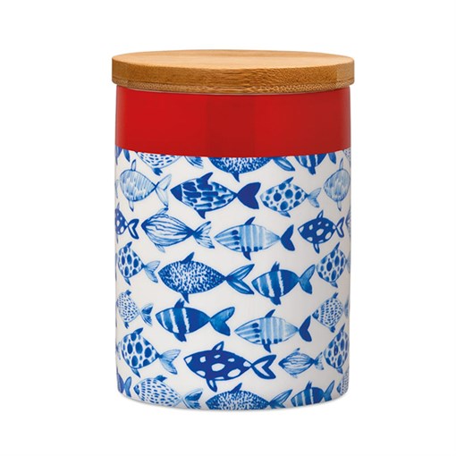 Банка фарфоровая с деревянной крышкой remember, fish, 275 мл - фото 320775