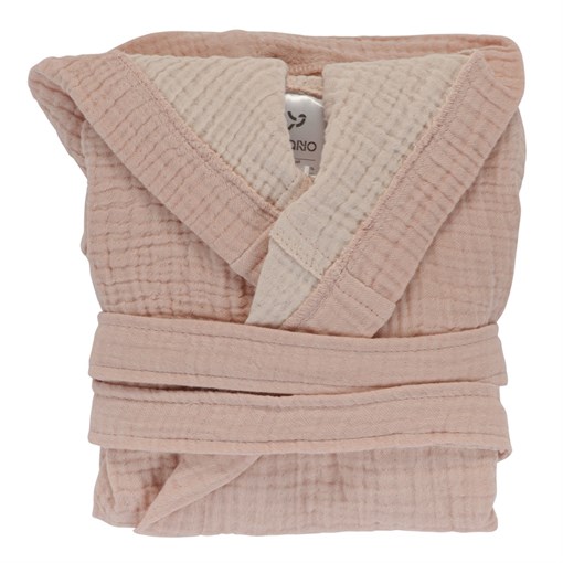 Халат из жатого хлопка цвета пыльной розы из коллекции essential 3-4y - фото 321146