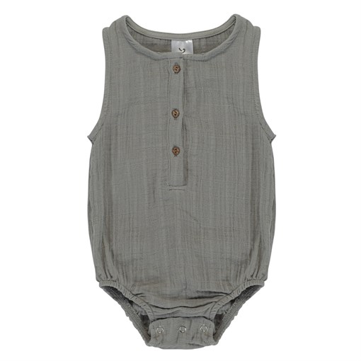 Боди из хлопкового муслина серого цвета из коллекции essential 9-12m - фото 321263