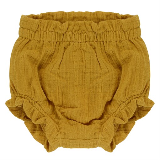 Шорты для новорожденных из хлопкового муслина горчичного цвета из коллекции essential 3-6m - фото 321315