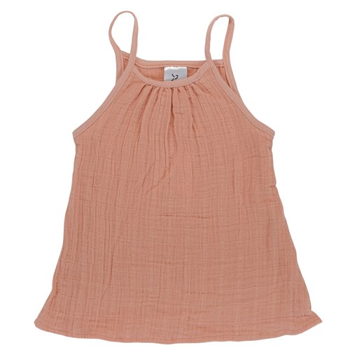 Топ из хлопкового муслина цвета пыльной розы из коллекции essential 3-4y - фото 321788