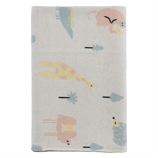 Плед из хлопка с принтом animalia world из коллекции tiny world 80х110 см - фото 321796