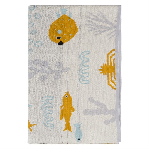 Плед из хлопка с принтом oceania world из коллекции tiny world 80х110 см - фото 321806