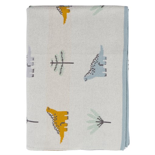 Плед из хлопка с принтом dinosauria world из коллекции tiny world 80х110 см - фото 321816