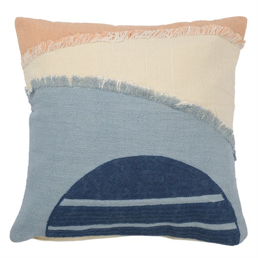 Чехол на подушку с геометрическим принтом и бахромой из коллекции ethnic, 45х45 см - фото 321886