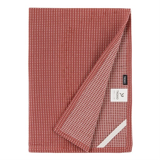 Полотенце кухонное вафельное терракотового цвета из коллекции essential, 50х70 см - фото 321921