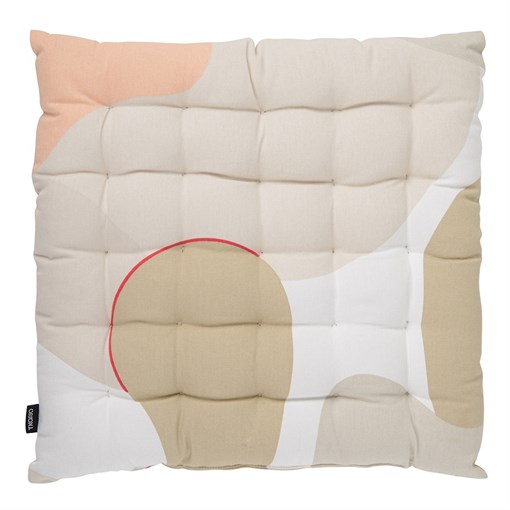 Подушка на стул из хлопка бежевого цвета с авторским принтом из коллекции freak fruit, 40х40 см - фото 321983