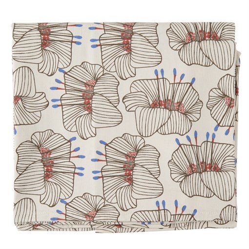 Скатерть из хлопка молочного цвета с принтом Цветы из коллекции prairie, 170х170 см - фото 322176