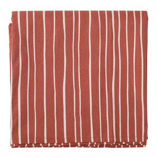 Скатерть из хлопка терракотового цвета с принтом Полоски из коллекции prairie, 170х170 см - фото 322180