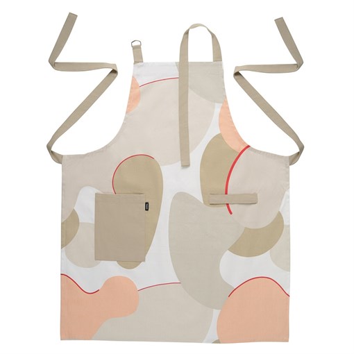 Фартук из хлопка бежевого цвета с авторским принтом из коллекции freak fruit, 85х70 см - фото 322354