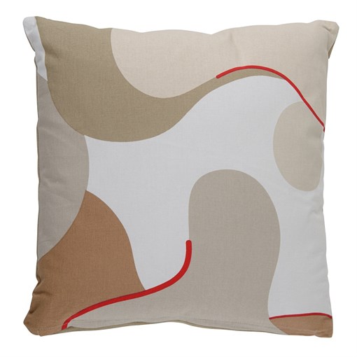 Подушка декоративная из хлопка бежевого цвета с авторским принтом из коллекции freak fruit, 45х45 см - фото 322398