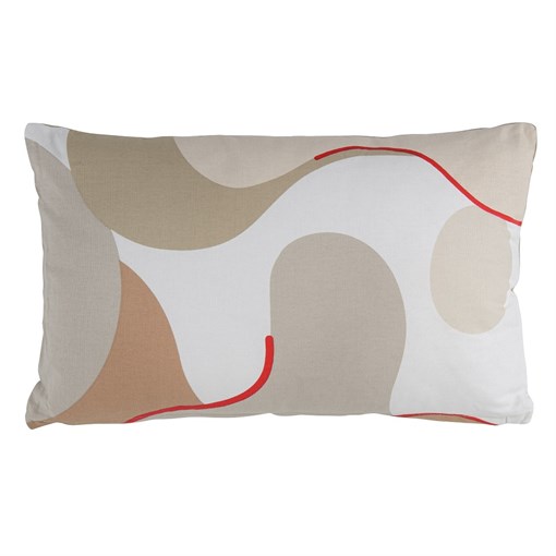 Подушка декоративная из хлопка бежевого цвета с авторским принтом из коллекции freak fruit, 30х50 см - фото 322428